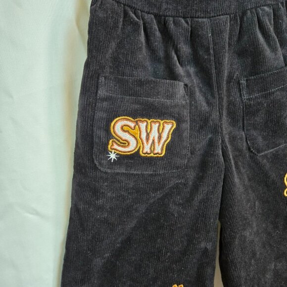 Star‎ Wars Rebel Icons Black Embroidered Toddler Girls Corduroy Overalls 4T New - Picture 3 of 9